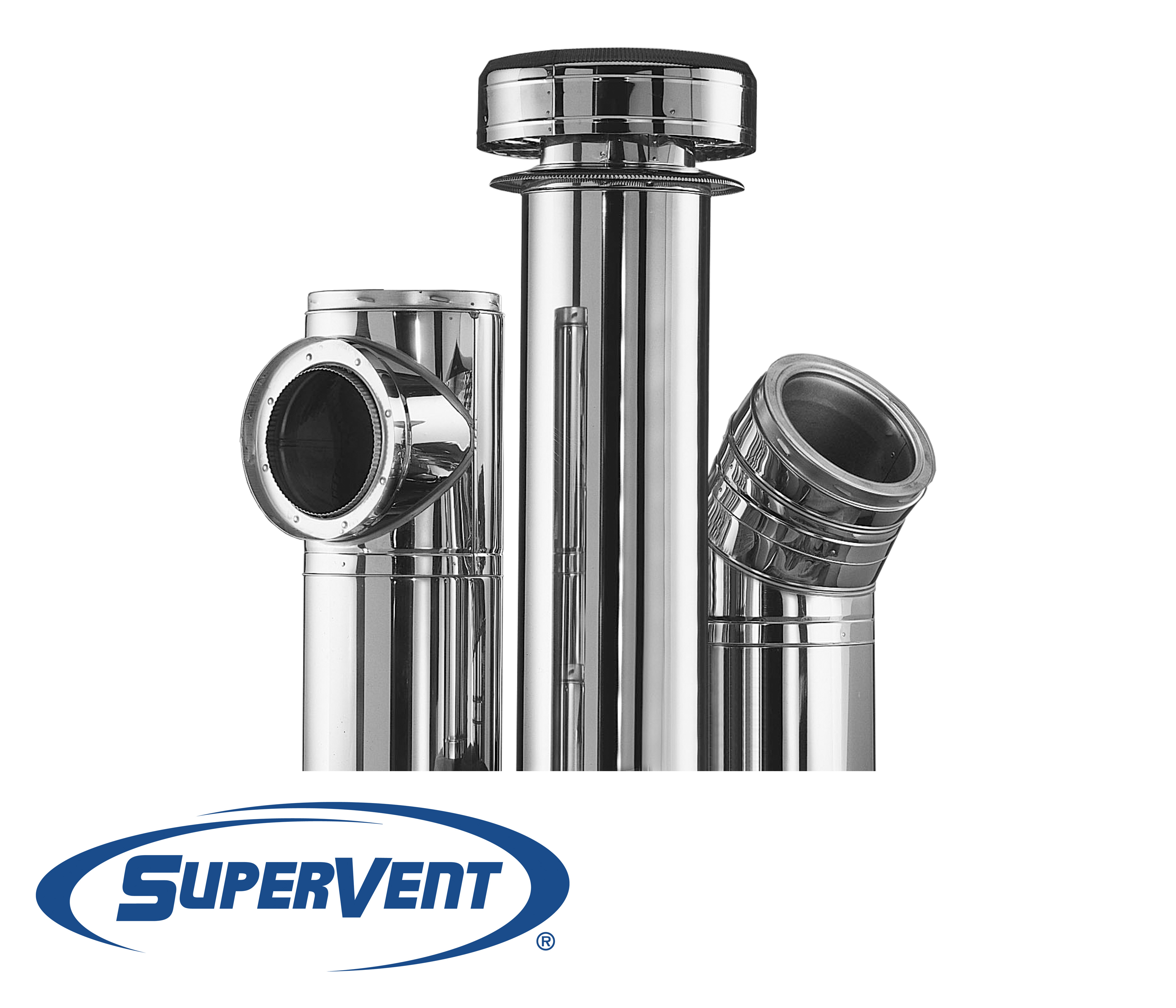 SuperVent 6-in x 36-in Insulated Double Wall Stainless Steel Chimney Pipe  in the Chimney Pipe department at